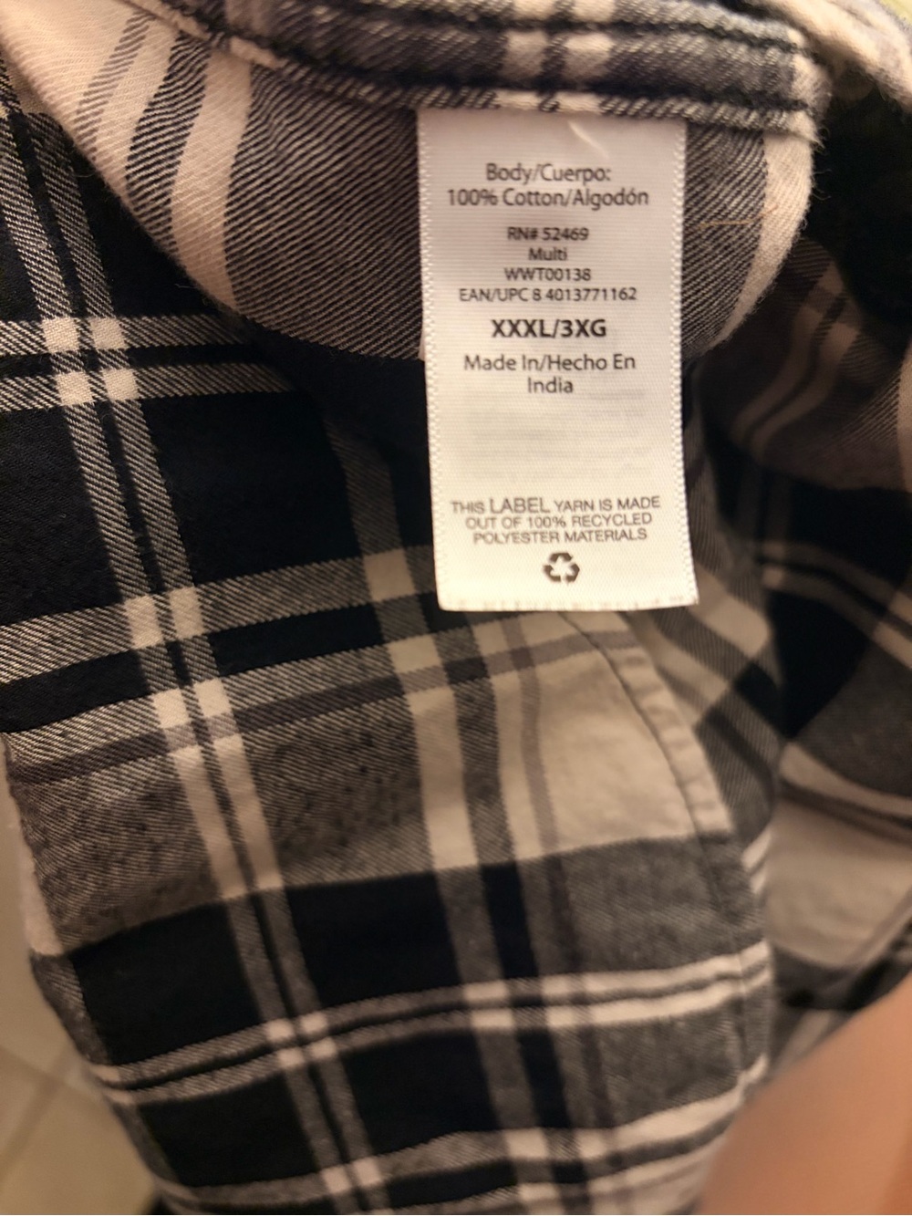 Free Assembly Black and White Plaid Shirt - Picture 4 of 4